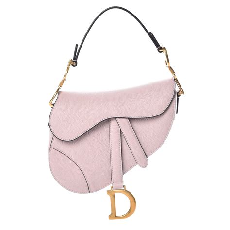 CHRISTIAN DIOR Calfskin Saddle Bag Pink .